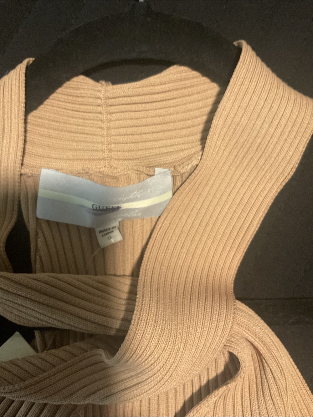 Guess Claire Halter Top Ribbed Halter Top in Beige - Picture 3 of 5